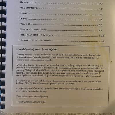 Andy Timmons Band - Resolution - Guitar tab / tablature Book Autographed image 3