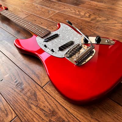 2010 Fender MG-69 Mustang Reissue Electric Guitar Candy Apple Red MIJ Japan image 5