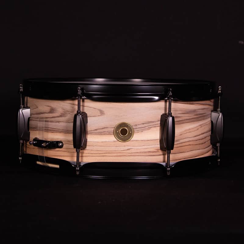 Tama 14"x 5.5" Woodworks Poplar Snare Drum, Zebra Wood Wrap image 1