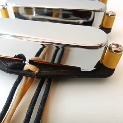 Stratocaster HOT Pickups SET CHROME Nickel-Silver Covers Hand Wound Q Custom Strat image 3