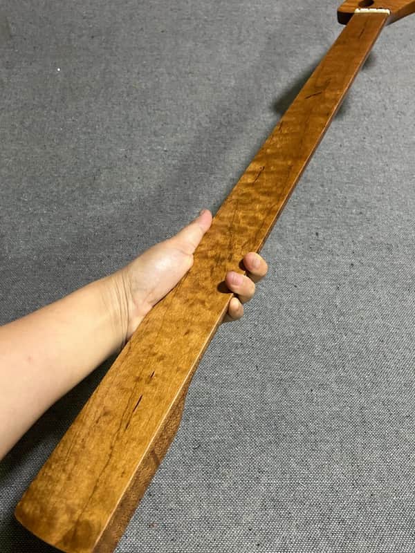 Roasted flame maple 20 fret Fretless J Bass guitar Neck parts 4 string 34inch image 1