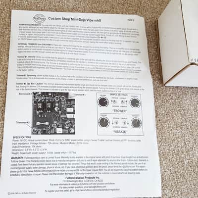 Fulltone CS-MDV MkII Custom Shop Mini Deja Vibe MkII 2010s - Silver Bild 13