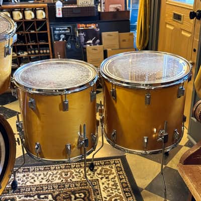 VINTAGE 1980's Tama Superstar Double Bass Drum Set in Natural Gloss - 14x24, 14x24, 8x12, 9x13, 10x14, 12x15, 16x16, 16x18 image 13