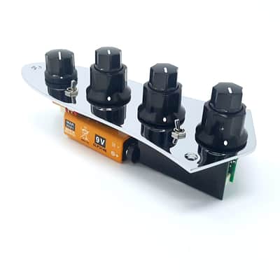 John East J Retro Deluxe Bass Preamp for Jazz Bass Deluxe® - Chrome Plate w/Fender Style Knobs image 5