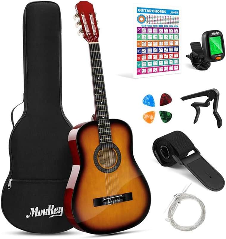38” Acoustic Classical Guitar for Beginners Kit -  Nylon Strings and Accessories Full Bundle image 1