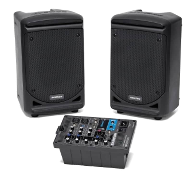 Samson SAXP300B Xp300 Portable PA Stereo 6 2-Way Monitors Removable image 1