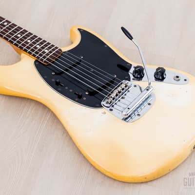 1981 Fender Mustang Vintage Offset Guitar Olympic White w/ Case image 10