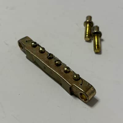 Series 10 Vintage 90s Les Paul copy Saddle ABR-1 Style W wire natural gold aged image 3
