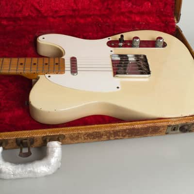 Fender  Telecaster Solid Body Electric Guitar (1955), ser. #10608, original tweed hard shell case. image 12