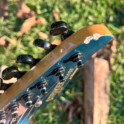 Vintage 1985 Kramer Striker 200ST Guitar with ESP Flicker Tremolo in Midnight Blue image 8