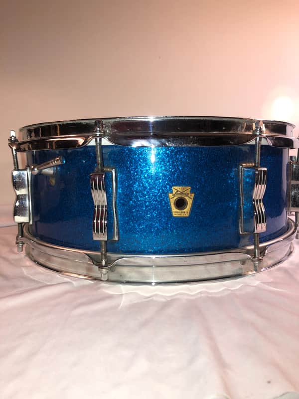 Ludwig Jazz Festival 1965 - Blue sparkle snare drum image 1