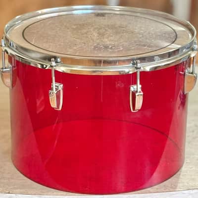 CRACKED! Vintage 70's Ludwig Vistalite 14" Concert Tom Red Acrylic for Drum Set image 4