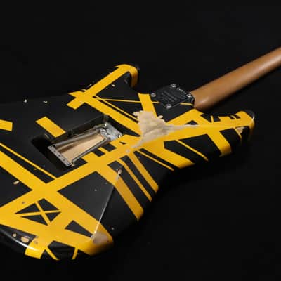 EVH Striped Series Frankenstein Frankie Electric Guitar - Black with Yellow Stripes, Relic 616 image 7