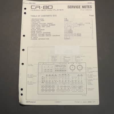 Roland CR-80 Service Notes [Three Wave Music]