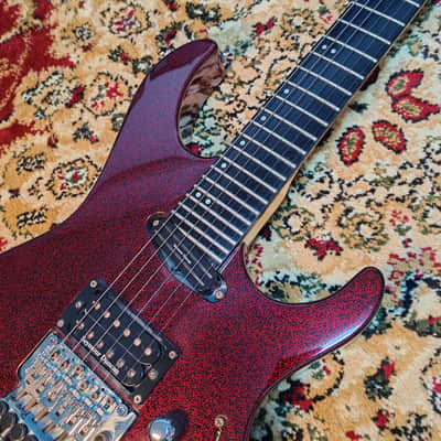 2009 ESP Maverick MV 27 frets, SADO CUSTOM SHOP Factory, Black & Red Sparkle Flake, MIJ JAPAN image 5