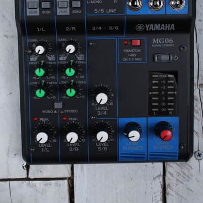 Yamaha MG06 Mixer 6 Channel Mixing Console 6 Input Compact Stereo Mixer MG image 1