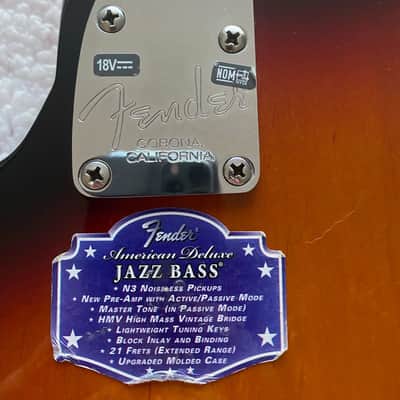 Fender American Deluxe Jazz Bass Rosewood Fretboard 2010 - 2016 - 3-Color Sunburst image 6