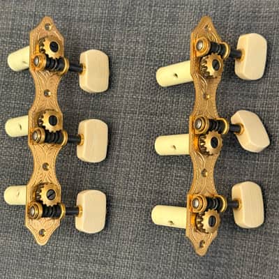 Ullsperger/Hopf Landstorfer Hauser Style Classical Guitar Tuning Machines, Vintage Tuners - Gold, Ivory image 6