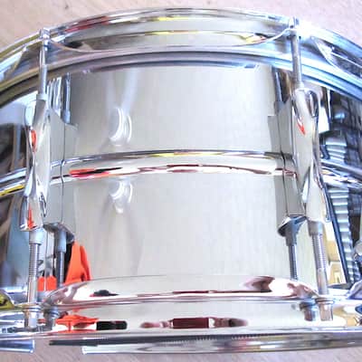 14" x 6.5" Premier 8-Lug Steel Beaded Shell Snare Drum - Vintage image 6