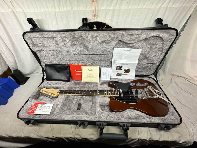 Fender USA Mod Shop Telecaster Guitar with COA + Case 2023 - Walnut / Rosewood fingerboard image 1