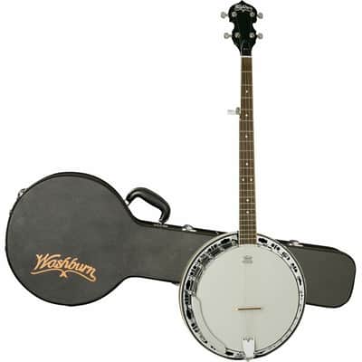 Washburn B11K Americana Series 5-String Resonator Banjo with Rolled Brass Tone Ring & Hardshell Case image 1
