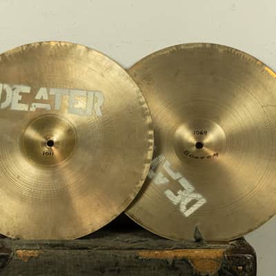 1950s Zildjian 15" A Small Stamp Hi Hat Cymbals 1011g 1069g image 2