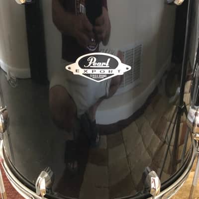 Pearl Export 5-tom shell pack with matching snare (Jet Black), Quick Beat hi-hats, hardware, and throne image 14