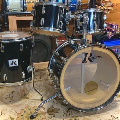 Rogers XP-8 3 Piece Ebony Black Drum Set - Good Condition - image 1
