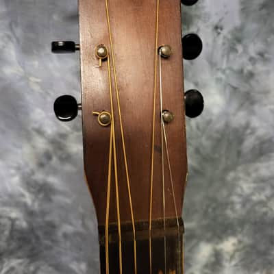 Vintage RARE 1940's Regal Arch Top and Back Faux Tiger Stripe Sunburst Acoustic Guitar Pro Setup New Strings Hard Shell Case image 9