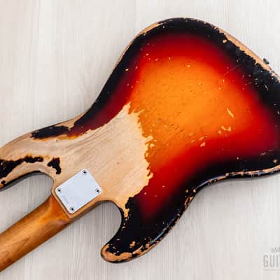 1962 Fender Jazz Bass Vintage Pre-CBS Slab Board, Sunburst w/ Case image 15