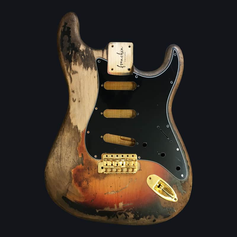 Made to Order - FRANCHIN Mercury guitar body SRV #1 REPLICA Relic Aged Sunburst 100% Nitro Lacquer Alder Stratocaster-Strat-S-Style Made in Italy image 1