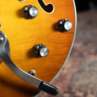 Eastman T486B-GB Thinline Semi-Hollow Electric Guitar - Goldburst with Hardshell Case image 10