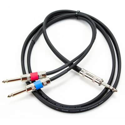 ProCo Excellines IPBQ2Q-3 1/4" TRS Male to Dual 1/4" TS Male Insert Cable, 3ft image 1