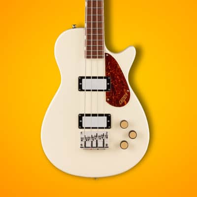 Gretsch Streamliner Jet Club Single-Cut 4-String Right-Handed Bass Guitar with Nato Body and Laurel Fingerboard (Vintage White) image 7