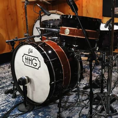 HHG Drums Wenge, Leopardwood, Curly Maple Segmented Kit  2022 Natural High Gloss Lacquer image 2