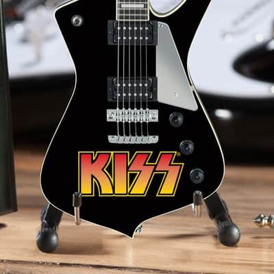 AXE HEAVEN Official KISS Logo Paul Stanley Iceman MINIATURE Guitar Display Gift image 2