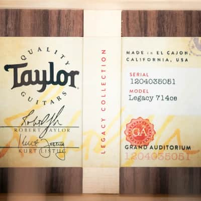 Taylor Legacy 714ce Grand Auditorium Acoustic/Electric Guitar with Hardshell Case image 14
