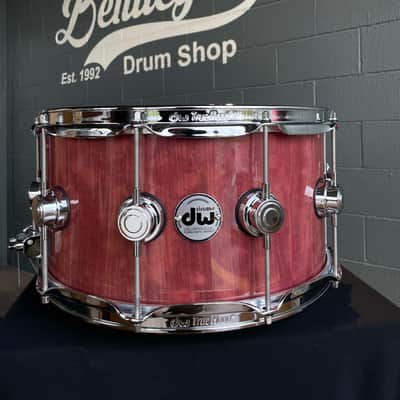 DW Collector's Series Pure Purpleheart 7x14 Snare Drum in Natural Gloss Lacquer w/ Chrome Hardware image 1