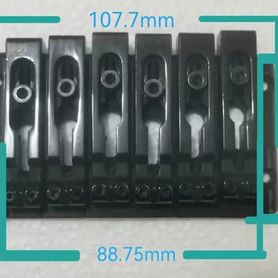 6 String Electric Bass Guitar Bridge in Black image 3