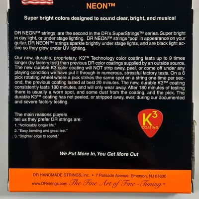 DR Strings Guitar Strings Electric Neon Orange 11-50 Heavy image 2