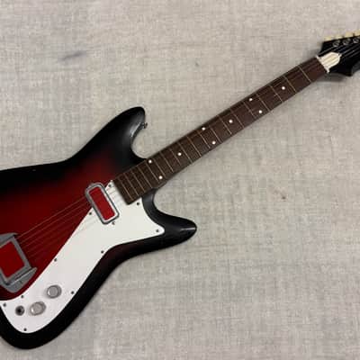 1960’s Kay Vanguard II Single Pickup Garage Rock Guitar “Red Devil” Red Foil Reflector Model USA image 2