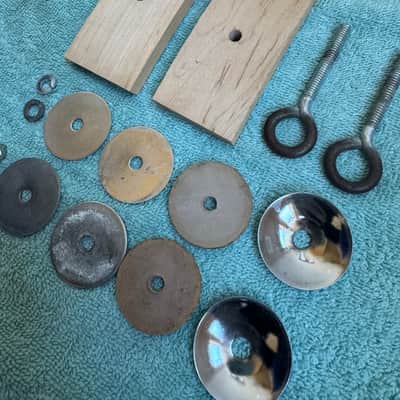Ludwig Two Vintage Marching Bass Drum Eyelet Bracket Mount Part Lot C 70s - Various image 8