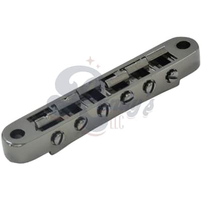 Advanced Plating 1218BC Nashville Tune-O-Matic TOM Bridge (Aluminum) - Fits Gibson®-Black Chrome/Cosmo Black image 1