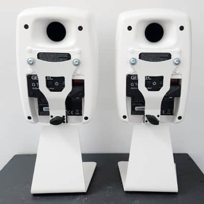 Genelec Genelec 8341AW 2022 - white with Genelec GLM kit and white desktop stands image 3