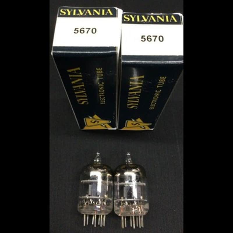 Matched Pair SYLVANIA 5670 Head Phone Amp O Getter Vintage VACUUM TUBES 9.9511 image 1