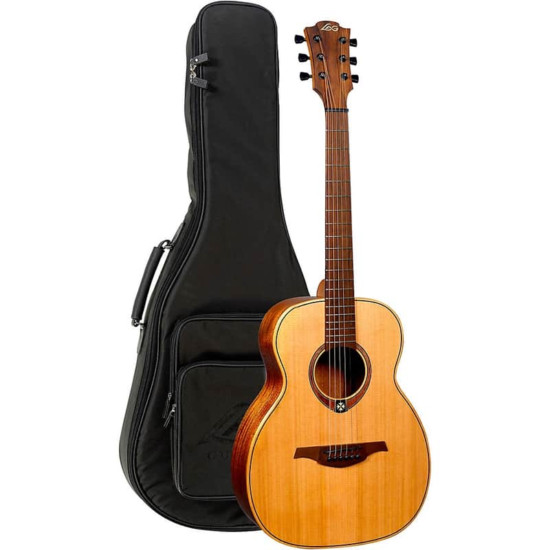 Lag Guitars Tramontane Travel Series Acoustic Guitar Red Cedar and Mahogany Natural image 1
