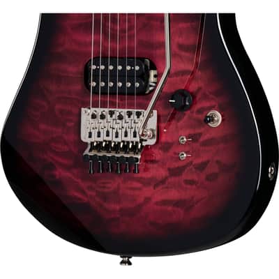 Kramer 84 HH Quilt Electric Guitar - Magenta Burst image 7