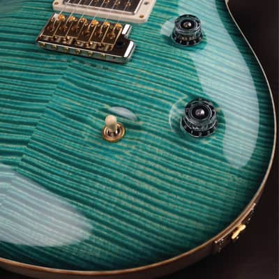 PRS 2016 Private Stock Custom 24 in Bahama Blue Smoked Burst w/Curly Maple Top, Swamp Ash Back & Backplates, Curly Maple Fretboard, Curly Maple Neck, Phase III Locking Tuners w/Curly Maple Buttons & Stained Curly Maple w/Paua Outline Inlays image 11