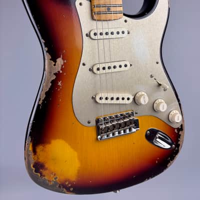 Fender Custom Shop Limited Edition '58 Reissue  Stratocaster Heavy Relic w/ Anodized Guard +upgrades,  Center Pocket Custom Shop Tweed case, Cert,  and all paperwork. image 2