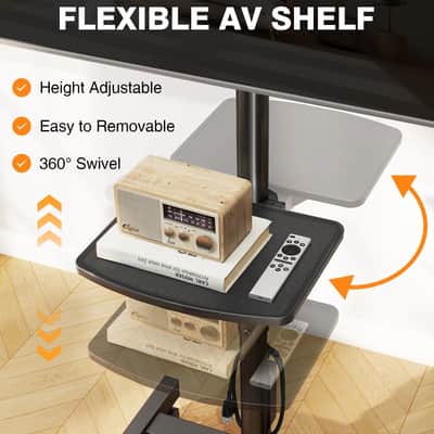 Mobile Studio Rack Cart w/ Power Outlets, Adjustable Shelves & Rolling Stand — Producer & Recording Workstation image 7